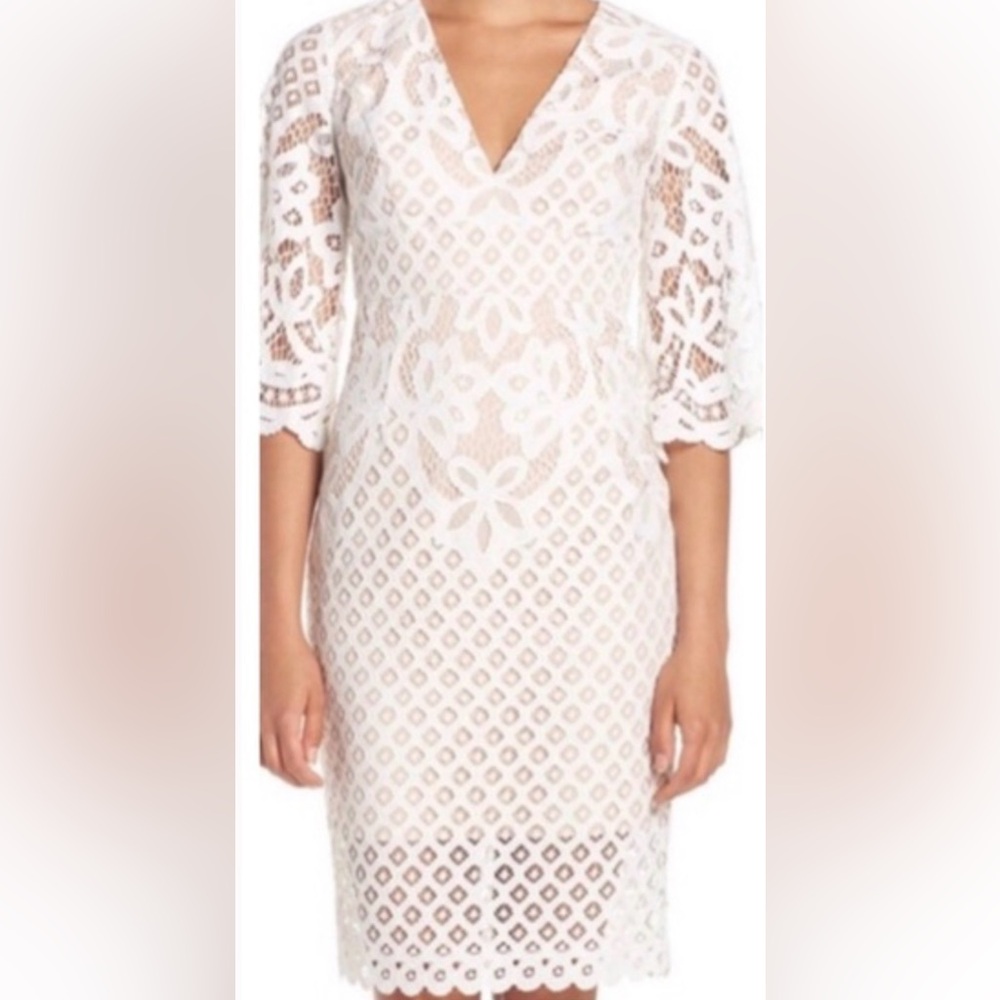Bardot Charlie Lace Dress in Orchid White